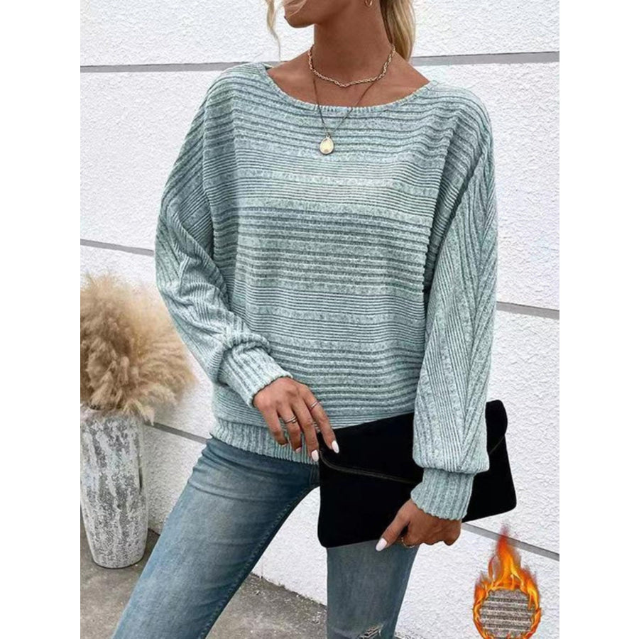 Full Size Round Neck Long Sleeve Top Apparel and Accessories