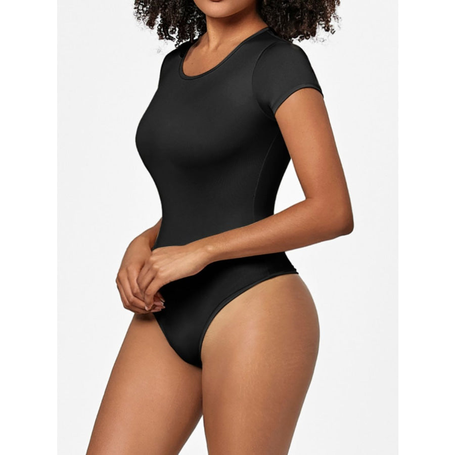 Full Size Round Neck Short Sleeve Bodysuit Apparel and Accessories