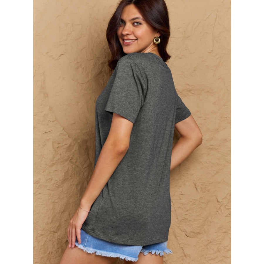 Full Size Round Neck Short Sleeve T-Shirt Apparel and Accessories