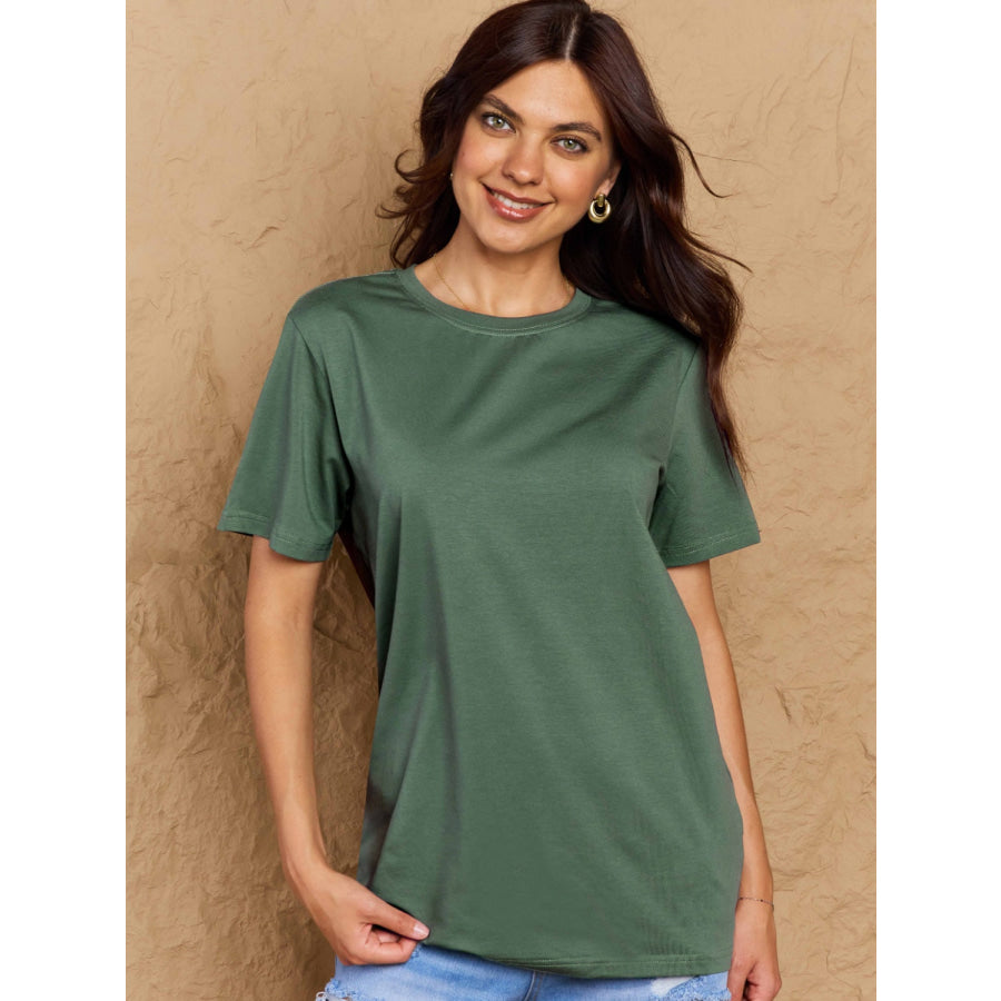 Full Size Round Neck Short Sleeve T-Shirt Apparel and Accessories