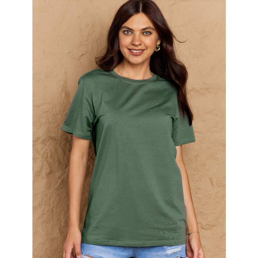 Full Size Round Neck Short Sleeve T-Shirt Apparel and Accessories