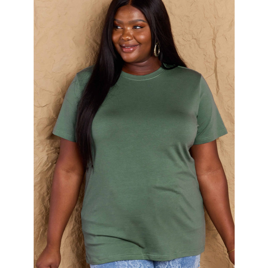 Full Size Round Neck Short Sleeve T-Shirt Apparel and Accessories