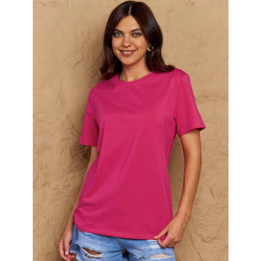 Full Size Round Neck Short Sleeve T-Shirt Apparel and Accessories