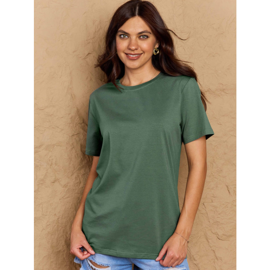 Full Size Round Neck Short Sleeve T-Shirt Apparel and Accessories