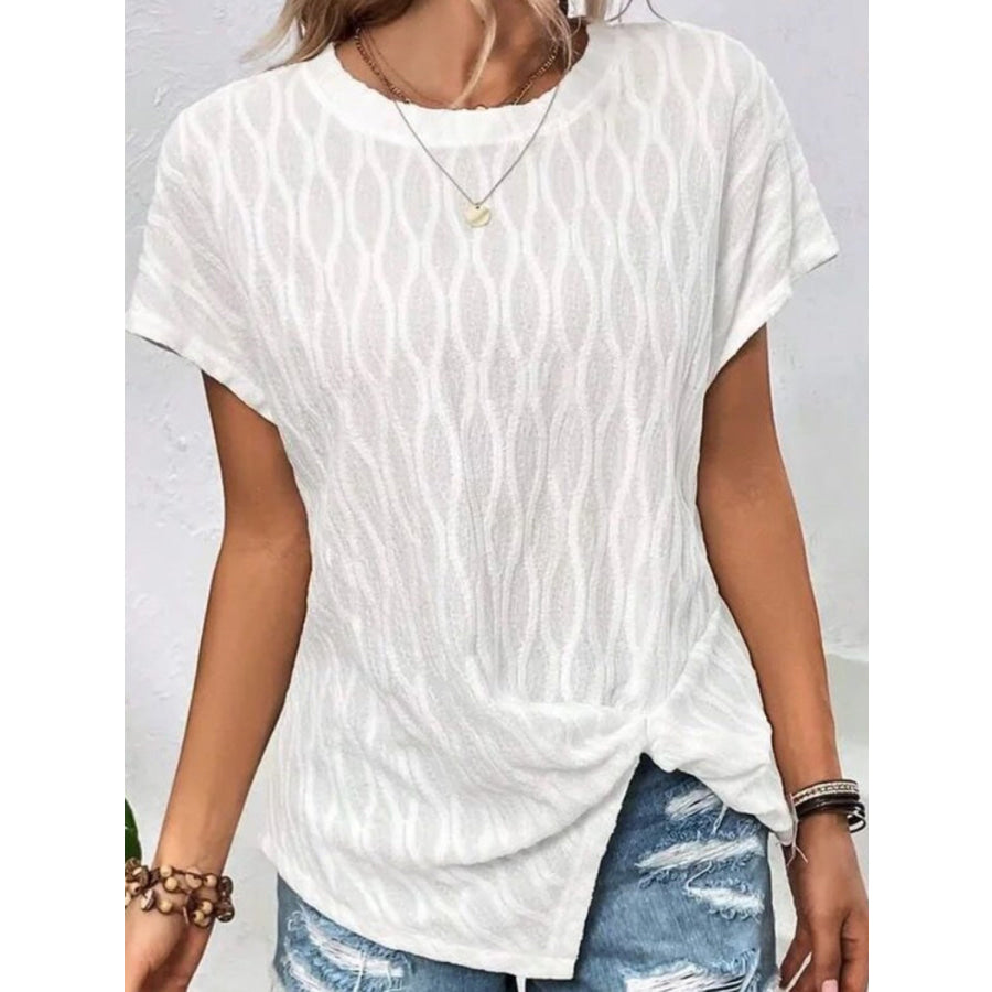 Full Size Round Neck Short Sleeve T - Shirt White / S Apparel and Accessories
