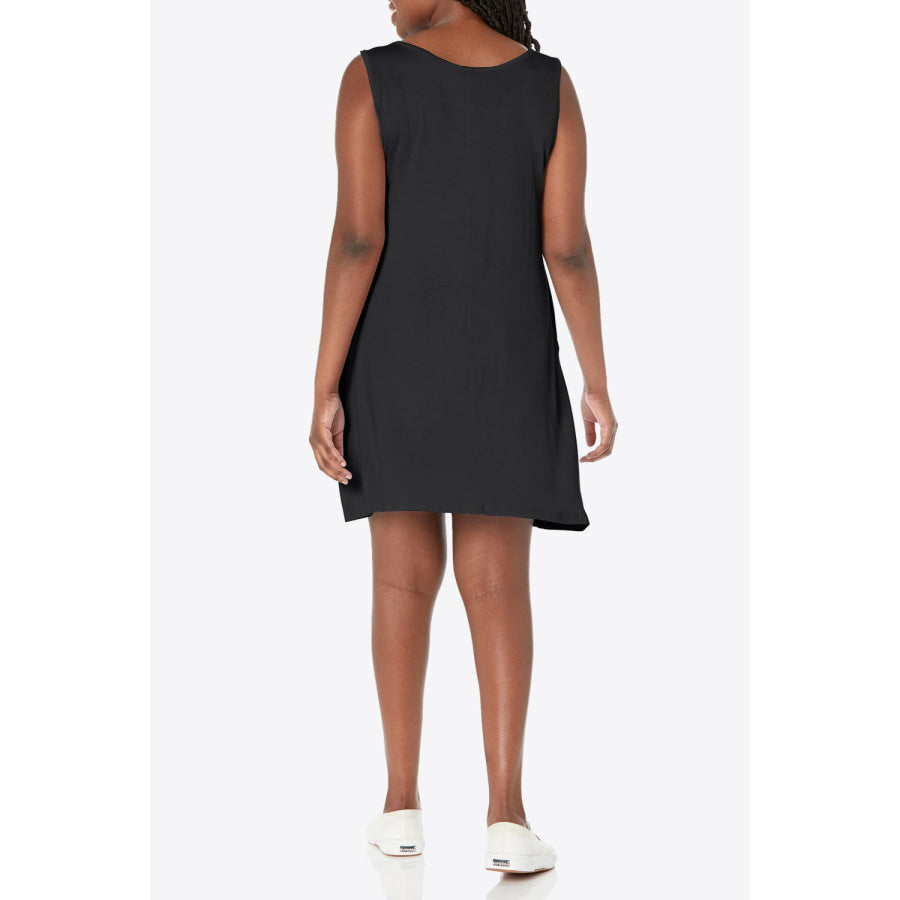 Full Size Round Neck Sleeveless Dress with Pockets