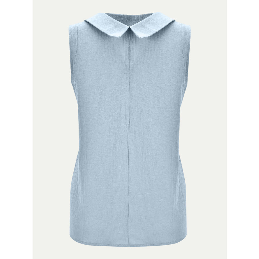 Full Size Round Neck Sleeveless Top Light Blue / S Apparel and Accessories