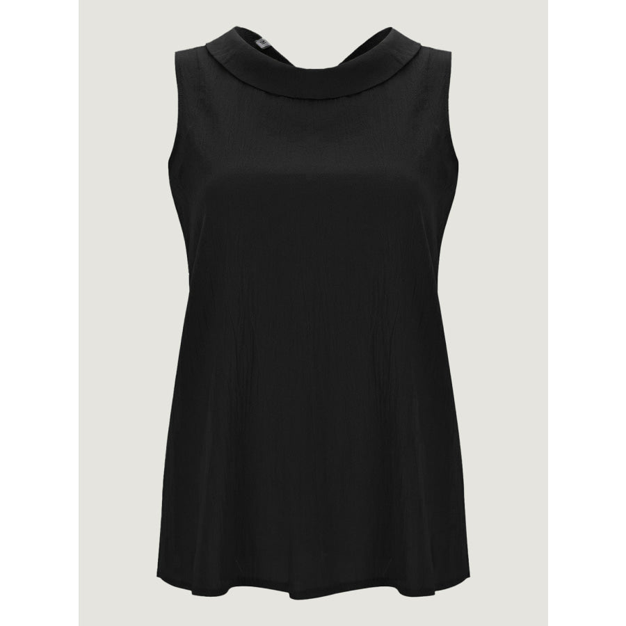 Full Size Round Neck Sleeveless Top Black / S Apparel and Accessories