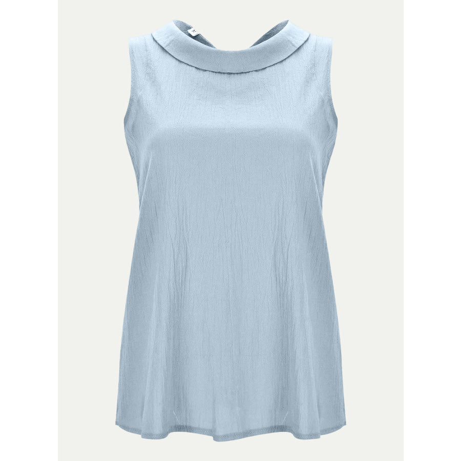 Full Size Round Neck Sleeveless Top Light Blue / S Apparel and Accessories