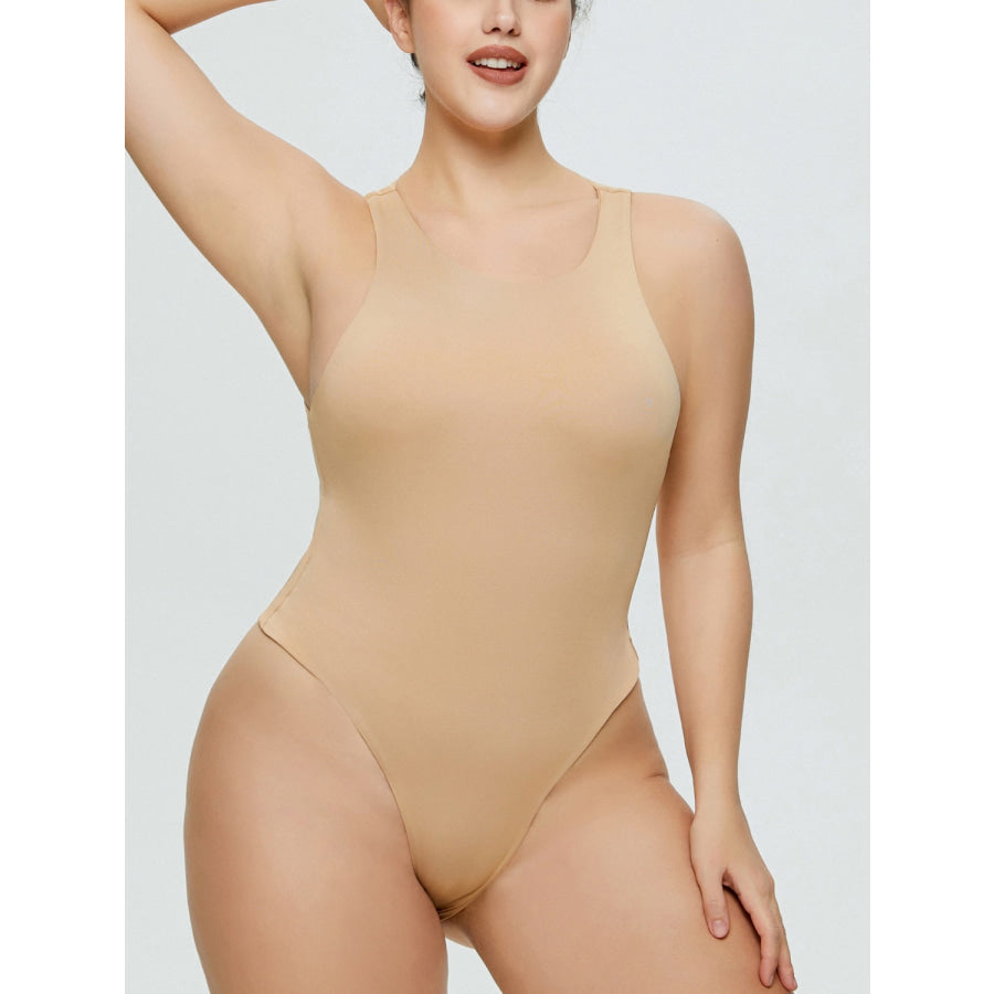 Full Size Round Neck Wide Strap Bodysuit Apparel and Accessories