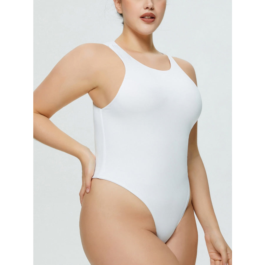 Full Size Round Neck Wide Strap Bodysuit Apparel and Accessories