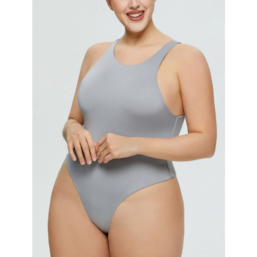 Full Size Round Neck Wide Strap Bodysuit Apparel and Accessories