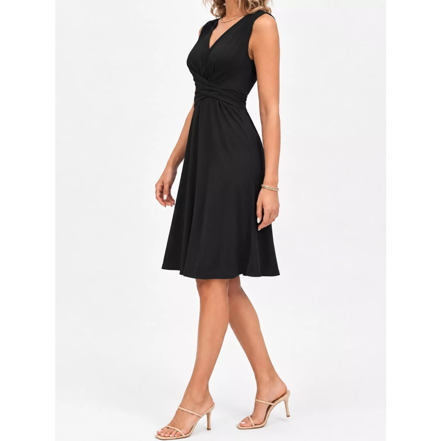 Full Size Ruched Front Midi Dress Plus Apparel and Accessories