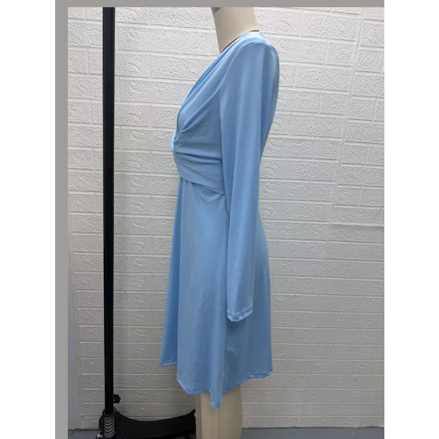 Full Size Ruched Front Midi Dress Plus Apparel and Accessories