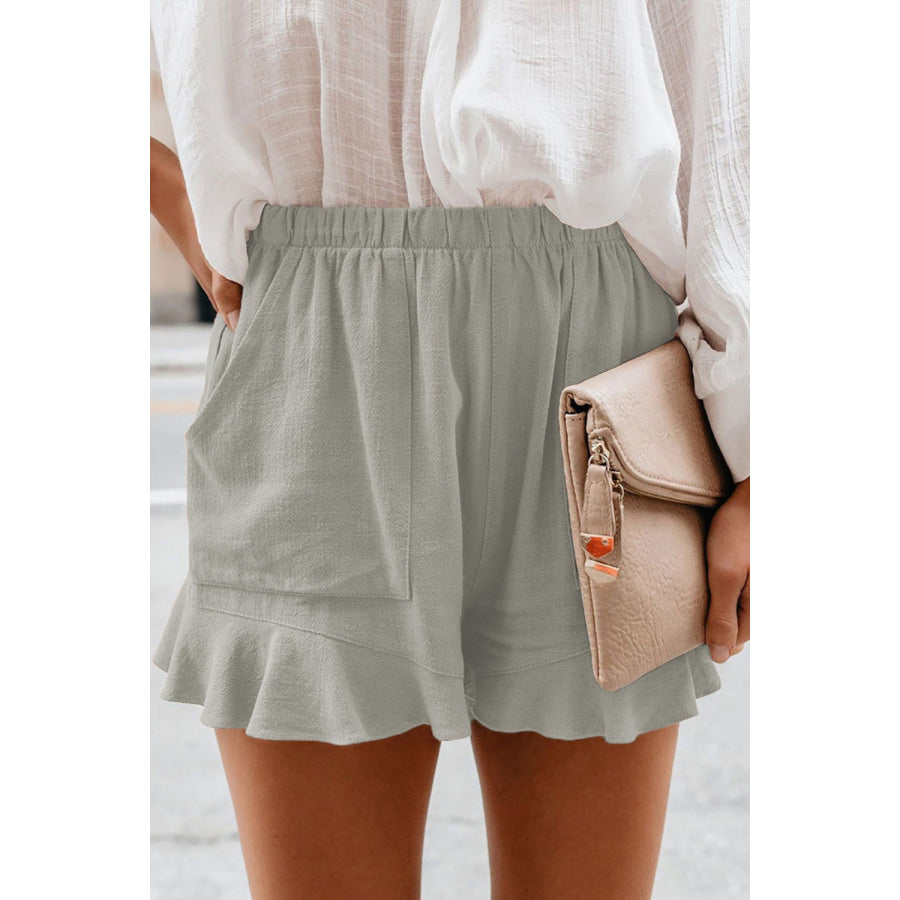 Full Size Ruffled Elastic Waist Shorts Apparel and Accessories