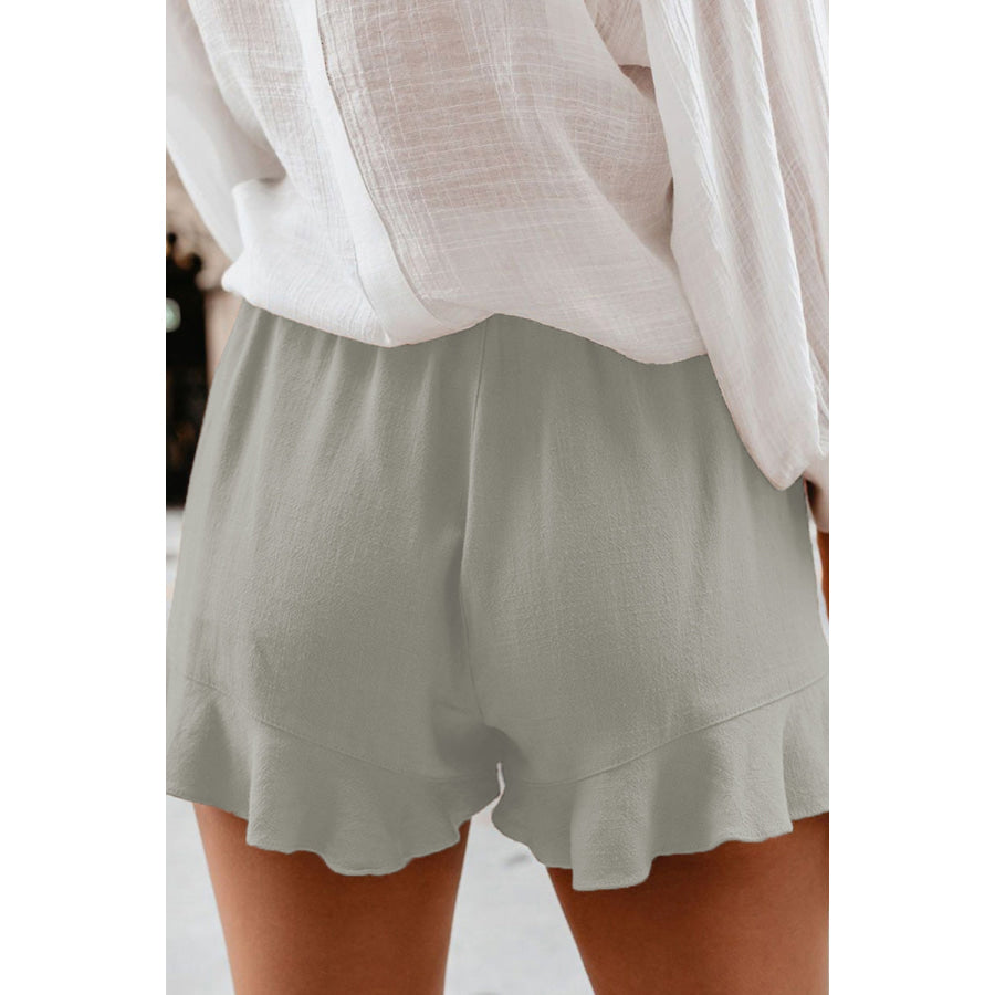 Full Size Ruffled Elastic Waist Shorts Apparel and Accessories