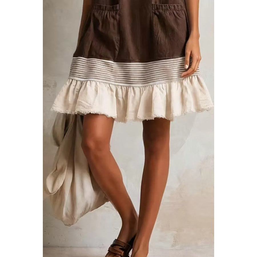 Full Size Ruffled Hem Sleeveless Mini Dress Plus Size Apparel and Accessories