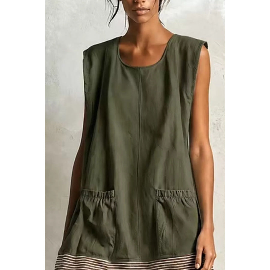 Full Size Ruffled Hem Sleeveless Mini Dress Plus Size Apparel and Accessories