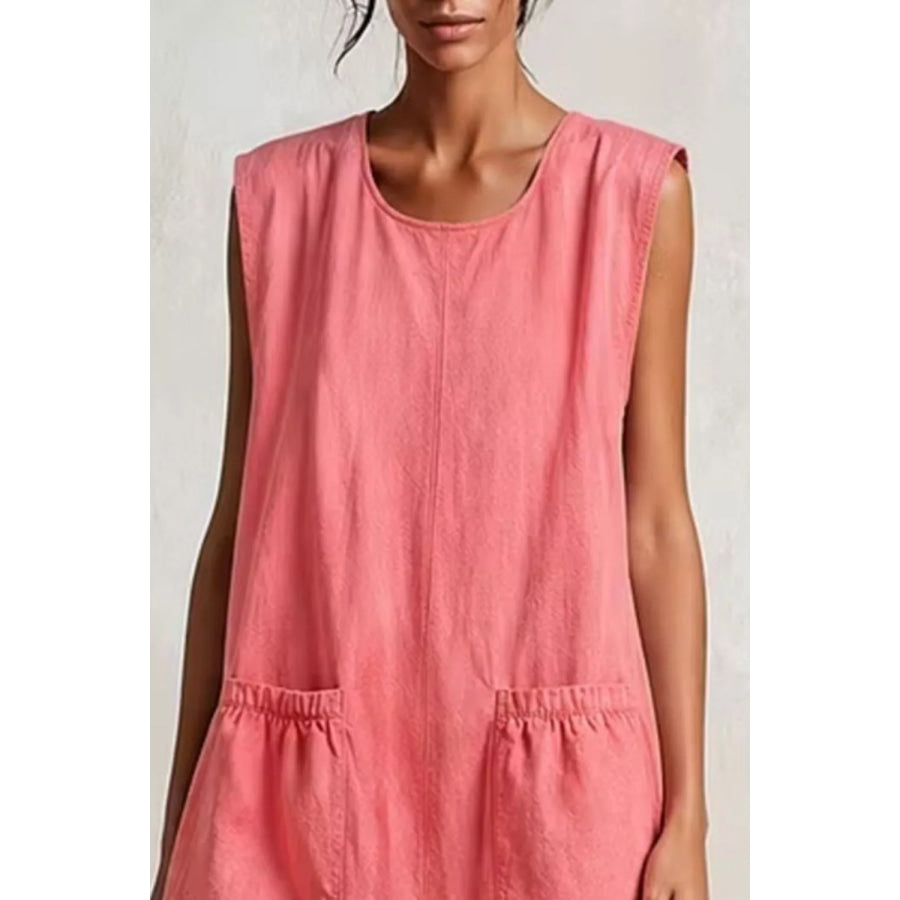 Full Size Ruffled Hem Sleeveless Mini Dress Plus Size Apparel and Accessories