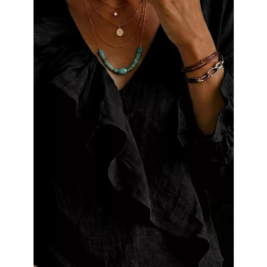 Full Size Ruffled Long Sleeve Blouse Plus Size Apparel and Accessories