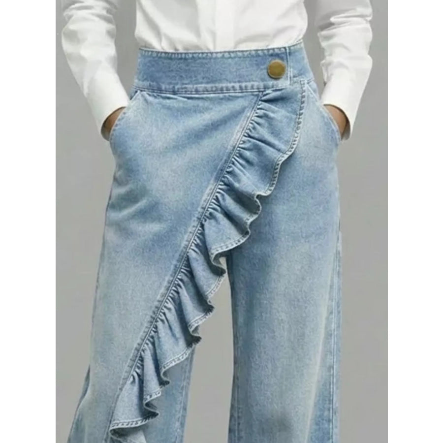 Full Size Ruffled Wide-Leg Pants Plus Apparel and Accessories