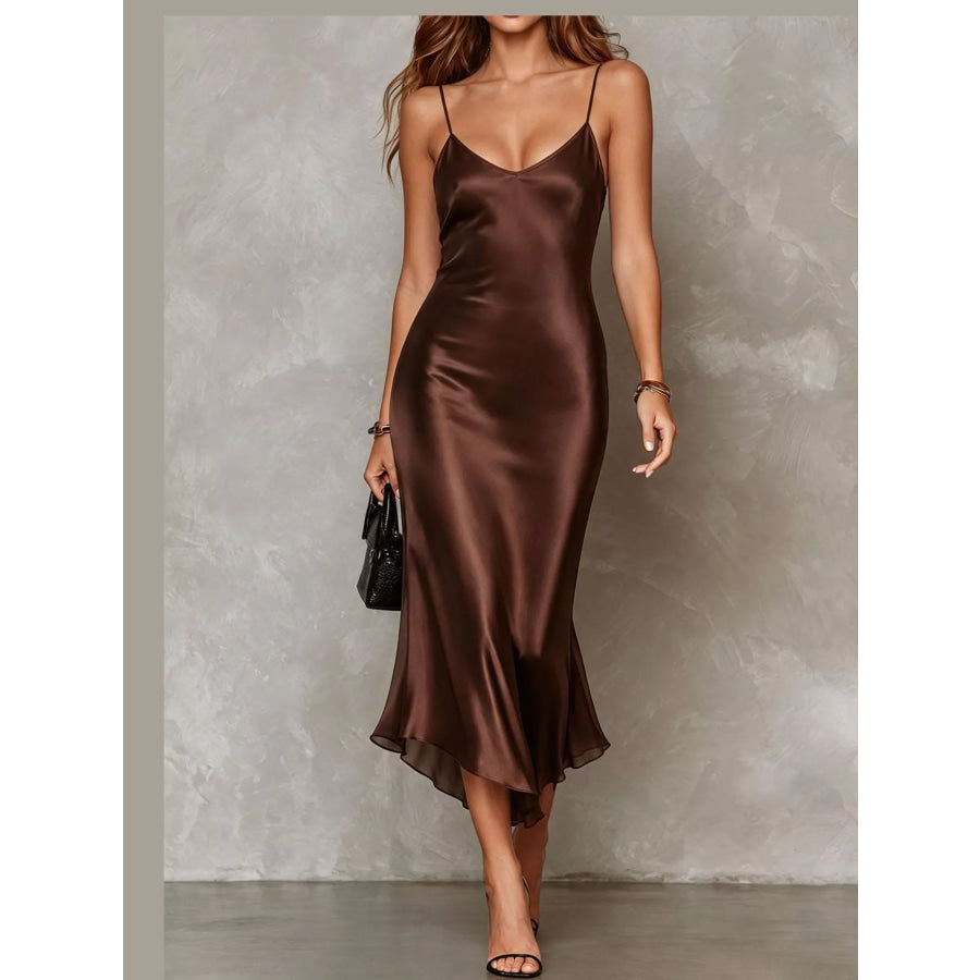 Full Size Satin Cami Dress and Sheer Cover Up Set Plus Apparel Accessories