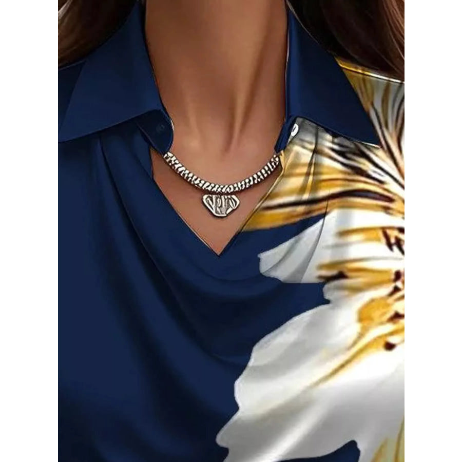 Full Size Satin Cowl Neck Blouse Plus Apparel and Accessories