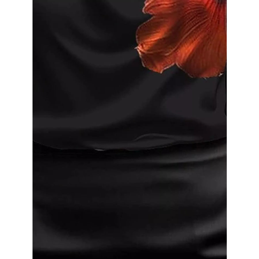 Full Size Satin Cowl Neck Blouse Plus Apparel and Accessories