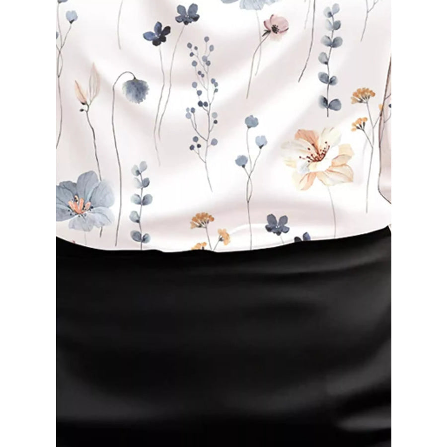 Full Size Satin Cowl Neck Blouse Plus Apparel and Accessories