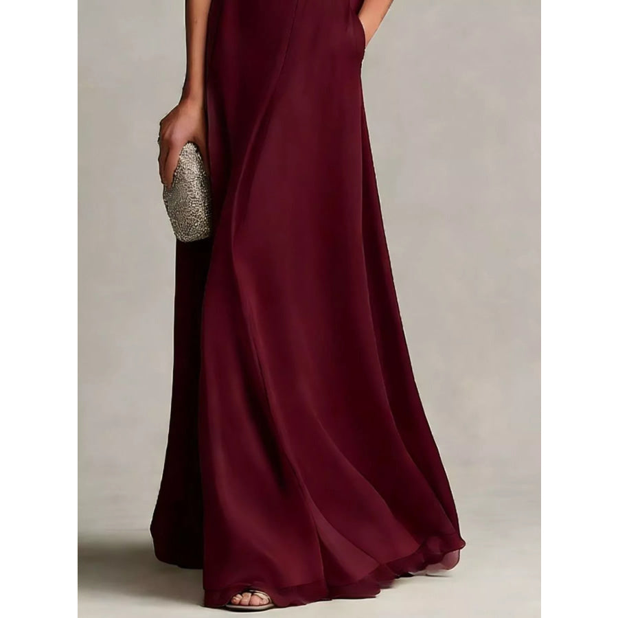 Full Size Satin Crop Top and Maxi Skirt Two-Piece Set Plus Apparel Accessories