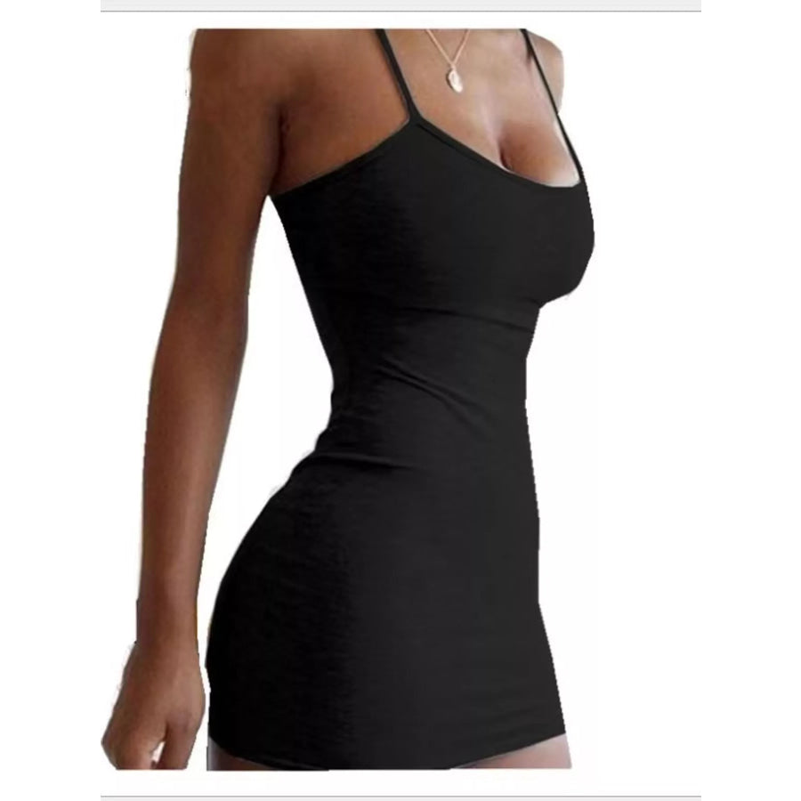 Full Size Scoop Neck Cami Dress Plus Black / S Apparel and Accessories