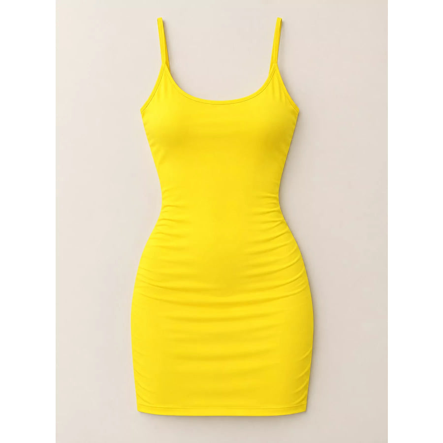 Full Size Scoop Neck Cami Dress Plus Yellow / S Apparel and Accessories