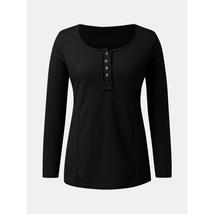 Full Size Scoop Neck Long Sleeve T-Shirt Apparel and Accessories