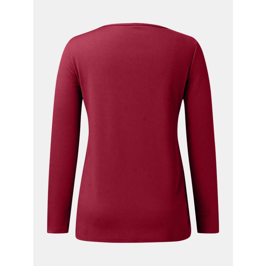 Full Size Scoop Neck Long Sleeve T-Shirt Apparel and Accessories