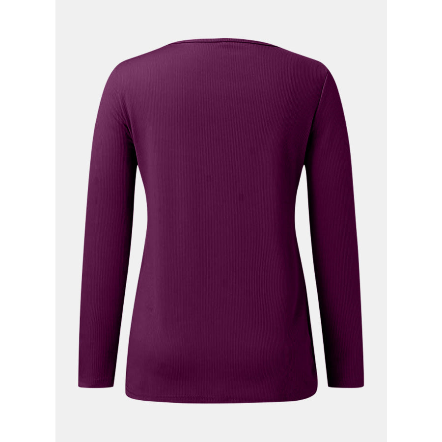 Full Size Scoop Neck Long Sleeve T-Shirt Apparel and Accessories