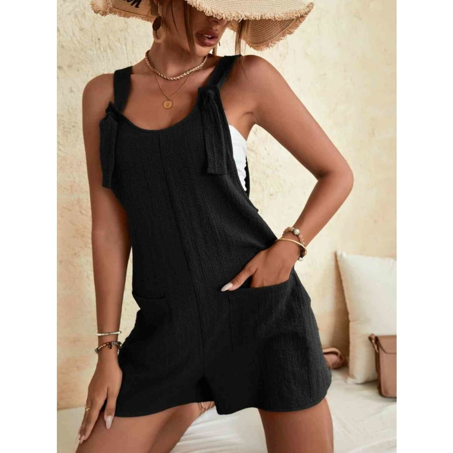 Full Size Scoop Neck Romper with Pockets