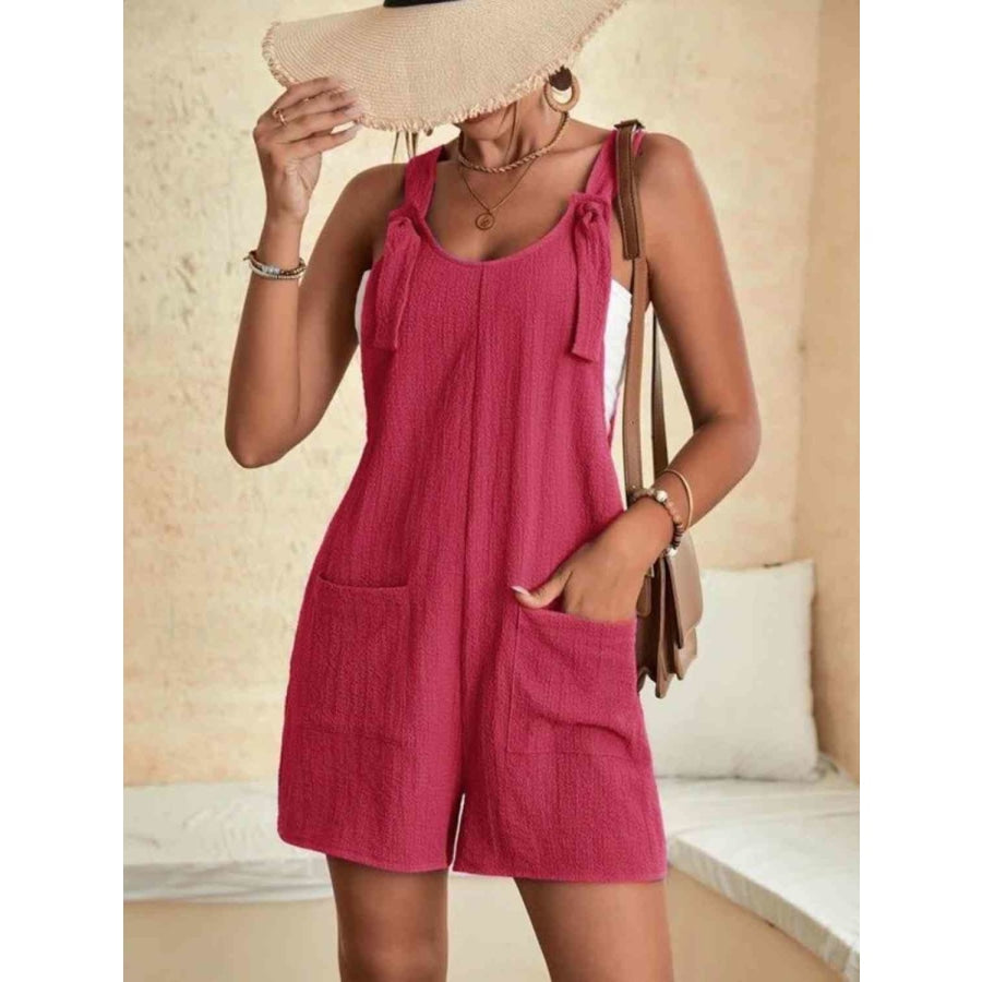 Full Size Scoop Neck Romper with Pockets