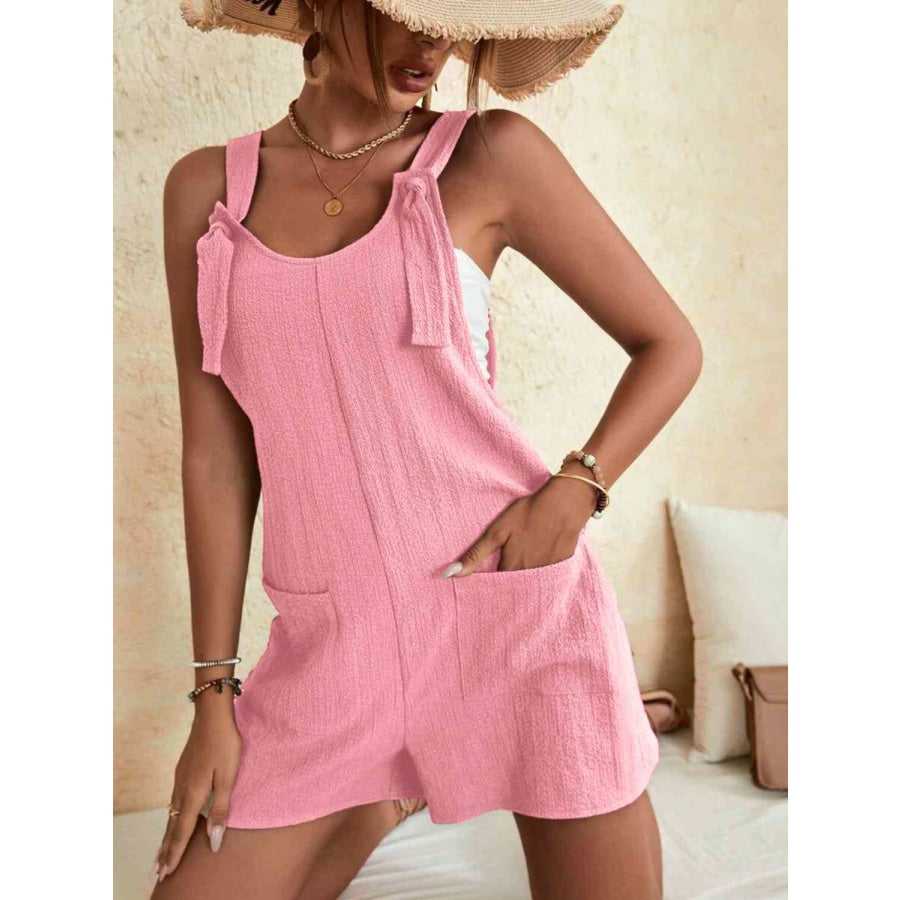 Full Size Scoop Neck Romper with Pockets