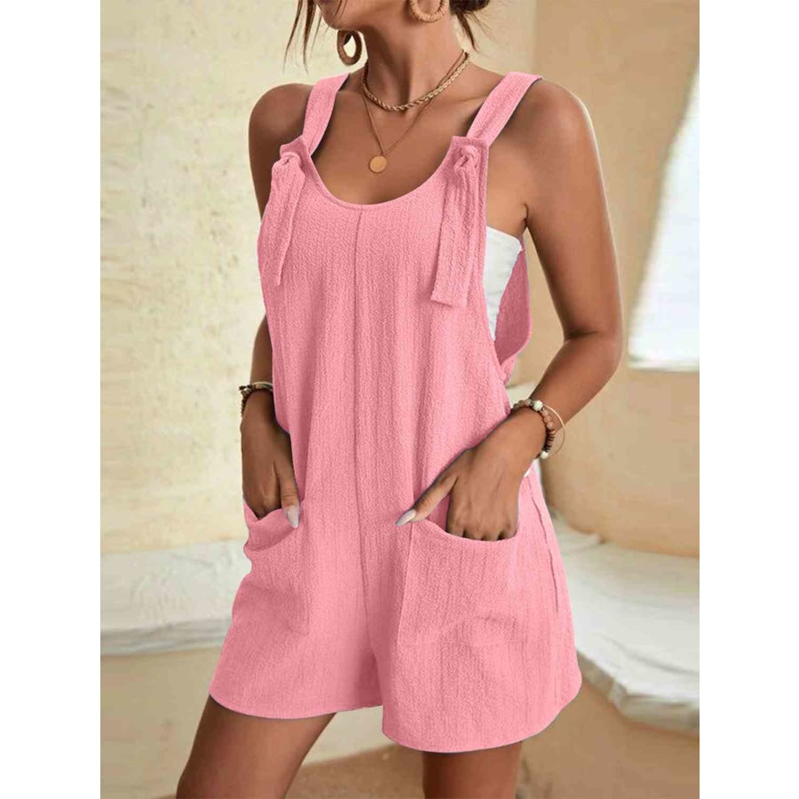 Full Size Scoop Neck Romper with Pockets