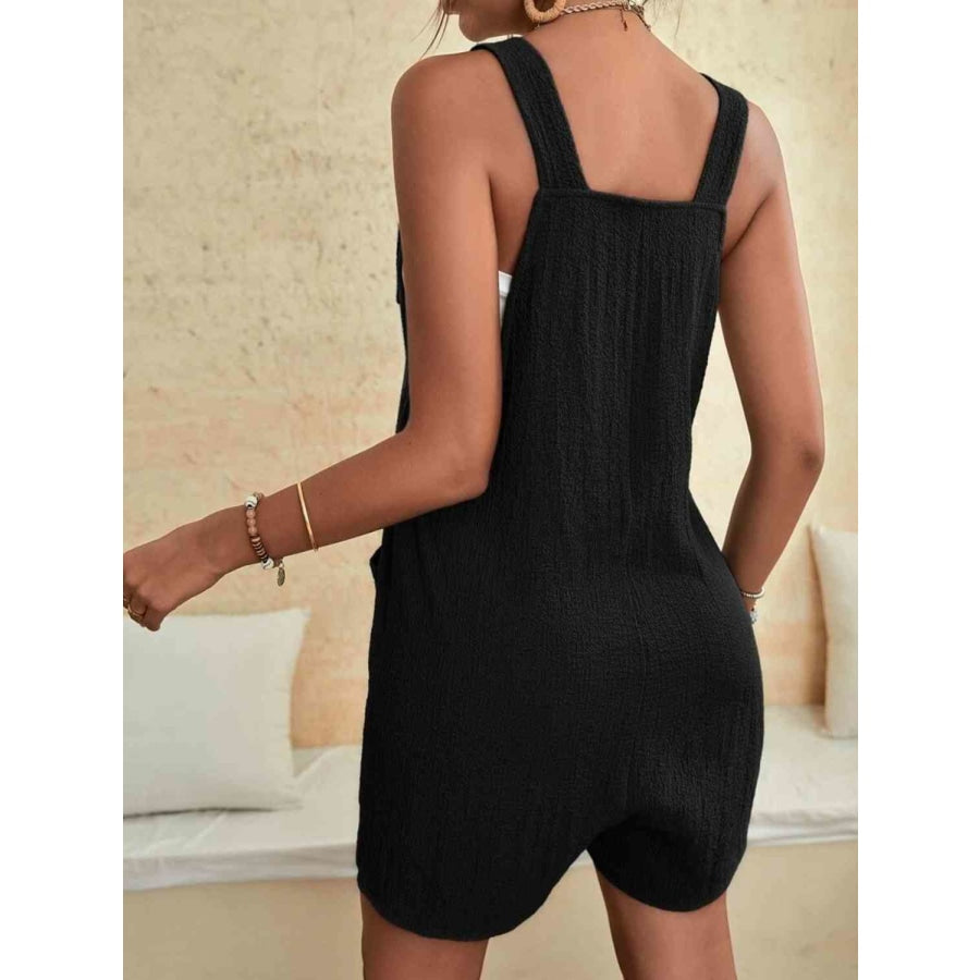 Full Size Scoop Neck Romper with Pockets