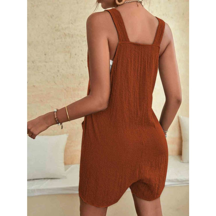 Full Size Scoop Neck Romper with Pockets