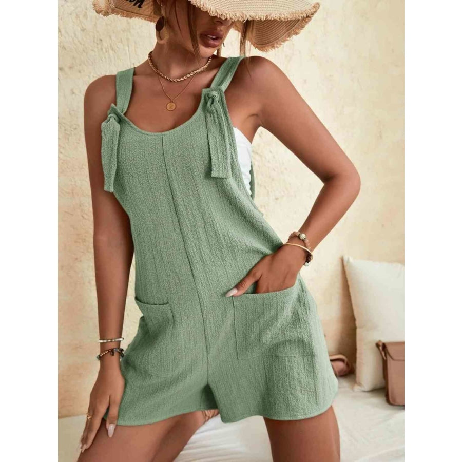 Full Size Scoop Neck Romper with Pockets