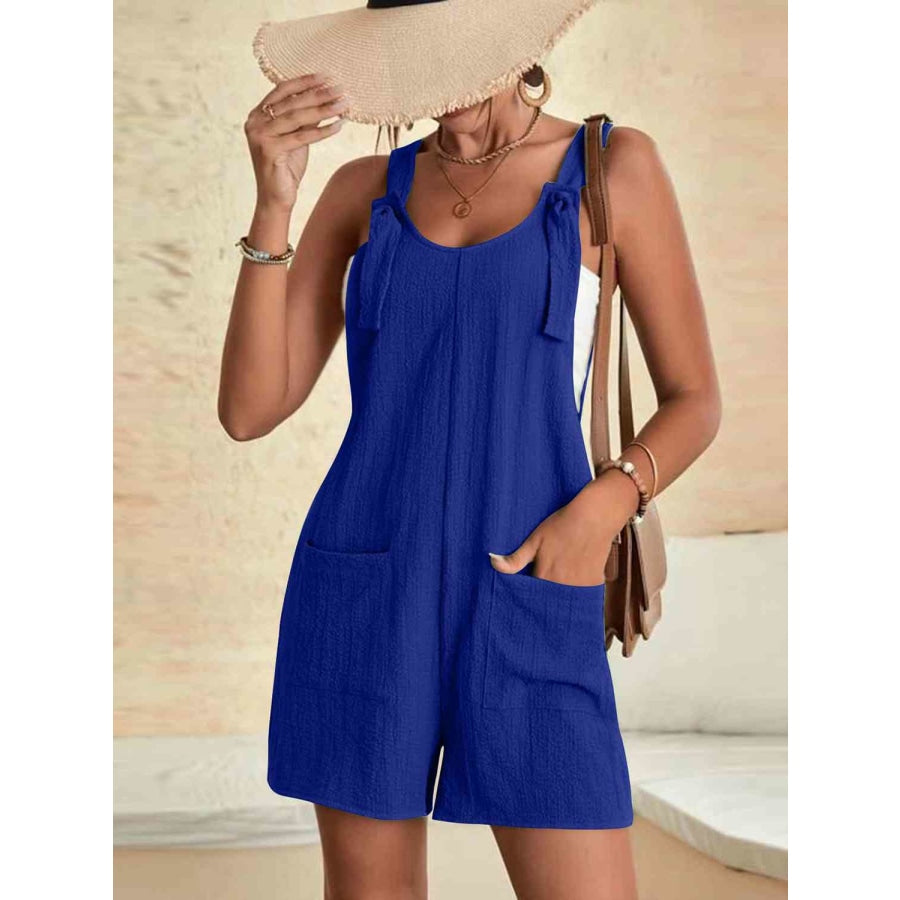 Full Size Scoop Neck Romper with Pockets