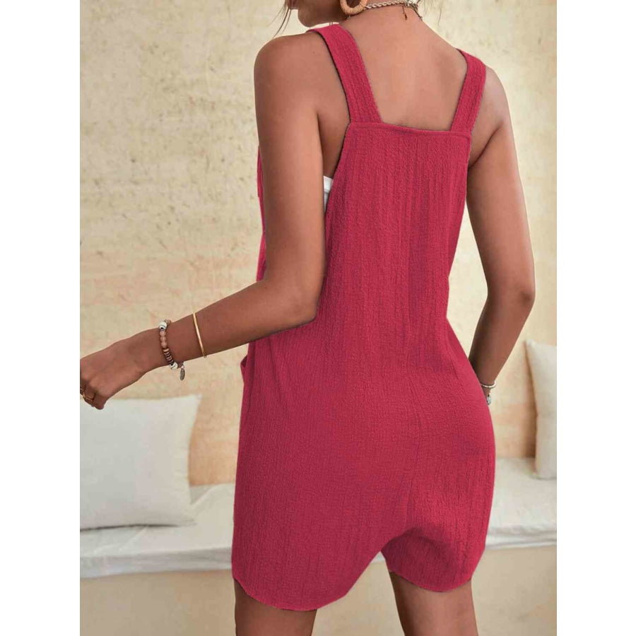 Full Size Scoop Neck Romper with Pockets