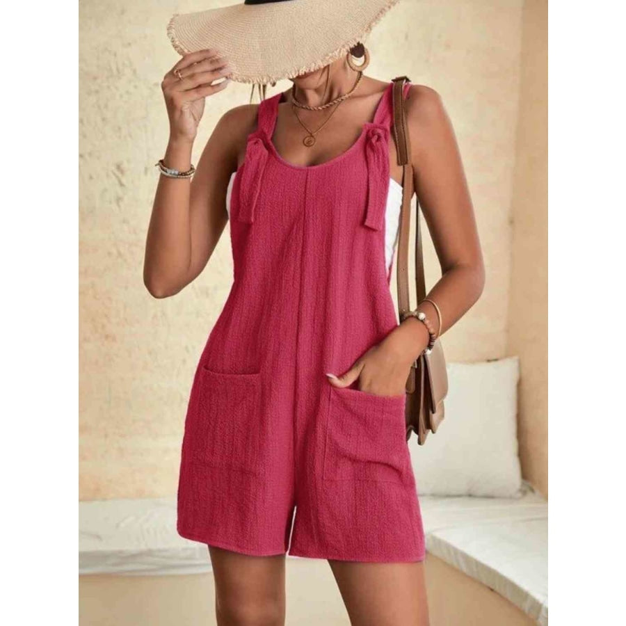 Full Size Scoop Neck Romper with Pockets