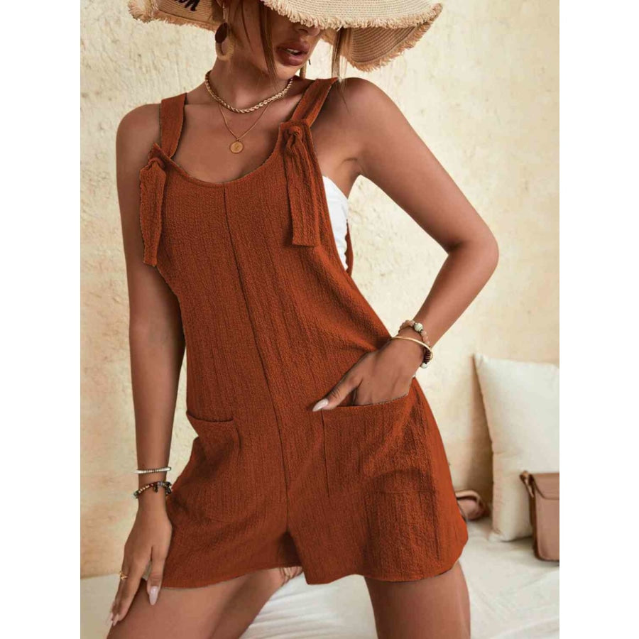 Full Size Scoop Neck Romper with Pockets