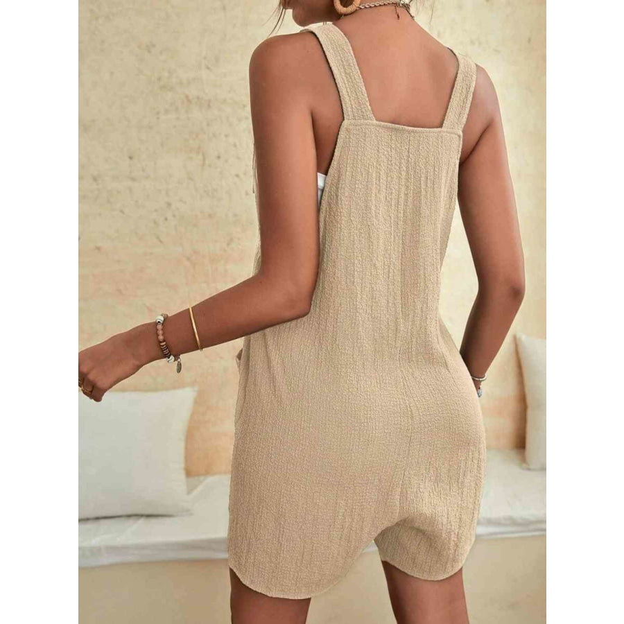 Full Size Scoop Neck Romper with Pockets