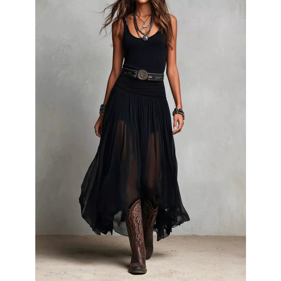 Full Size Scoop Neck Sleeveless Maxi Dress Plus Size Apparel and Accessories