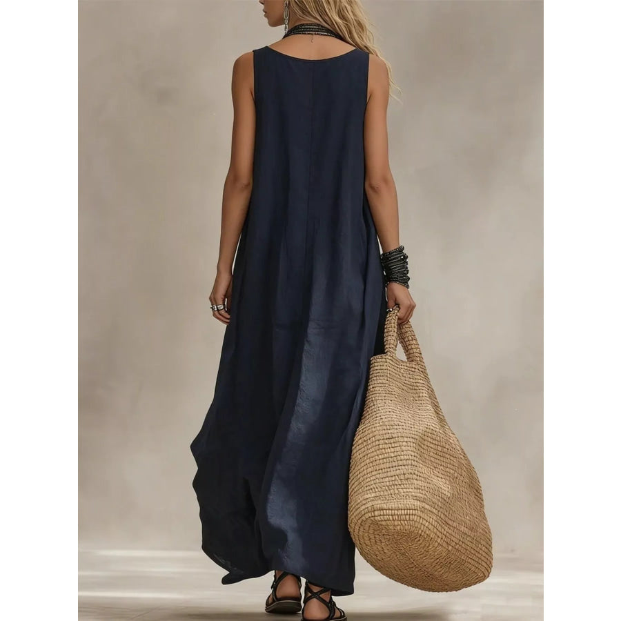Full Size Scoop Neck Sleeveless Maxi Dress Plus Size Apparel and Accessories