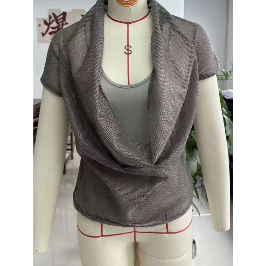 Full Size Scoop Neck Tank and Cowl Cover Up Set Plus Apparel Accessories